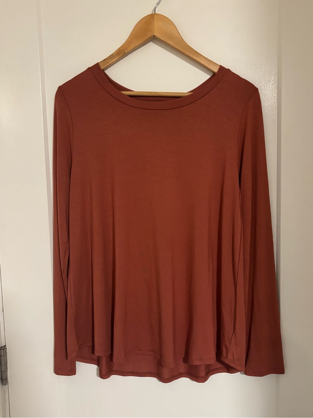 Sivana Bamboo Long Sleeve Top Burnt Orange Pumpkin Fall M